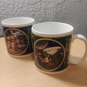 Star Trek Themed Ceramic Mug Set - Black and White‎ 1990s Sci-fi